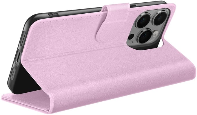 Zanae, Hoesje geschikt voor iPhone 14 Pro - Wallet Case & Magneetsluiting, Roze