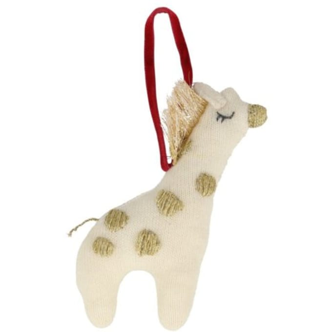 Meri meri kerst - kerstboomhanger giraf gebreid