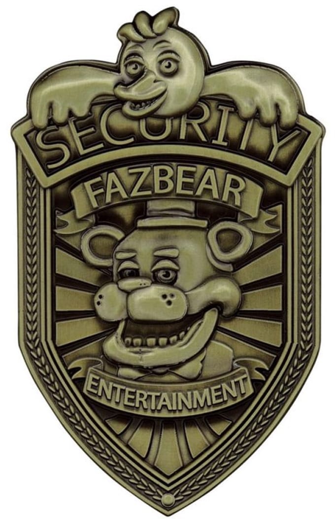 FaNaTtik Five Nights at Freddy´s Replica Security Badge Antique Brass Edition Replica: 1/1