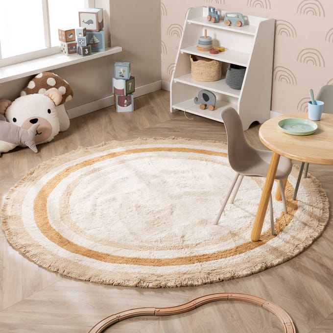 Little Olly Rond wasbaar kinderkleed - Milo Beige | 100% katoen - Ø 80cm