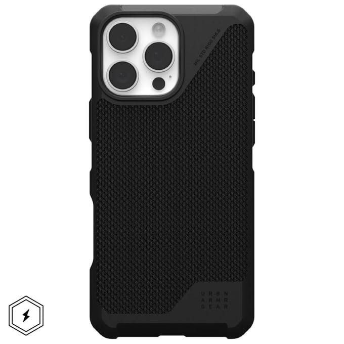 UAG Metropolis LT MagSafe Backcover voor de Apple iPhone 16 Pro Max - Kevlar Black