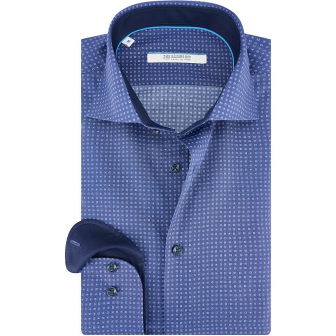 The BLUEPRINT Premium Business Overhemd Donkerblauw Heren