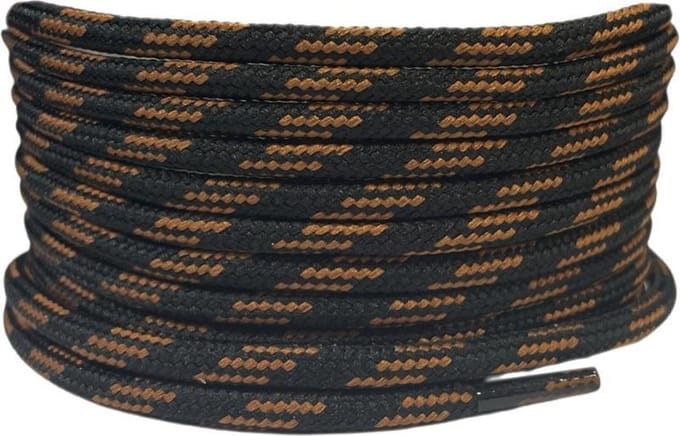 Wandel-/Bergschoen veters Zwart/Bruin 180cm - Rond