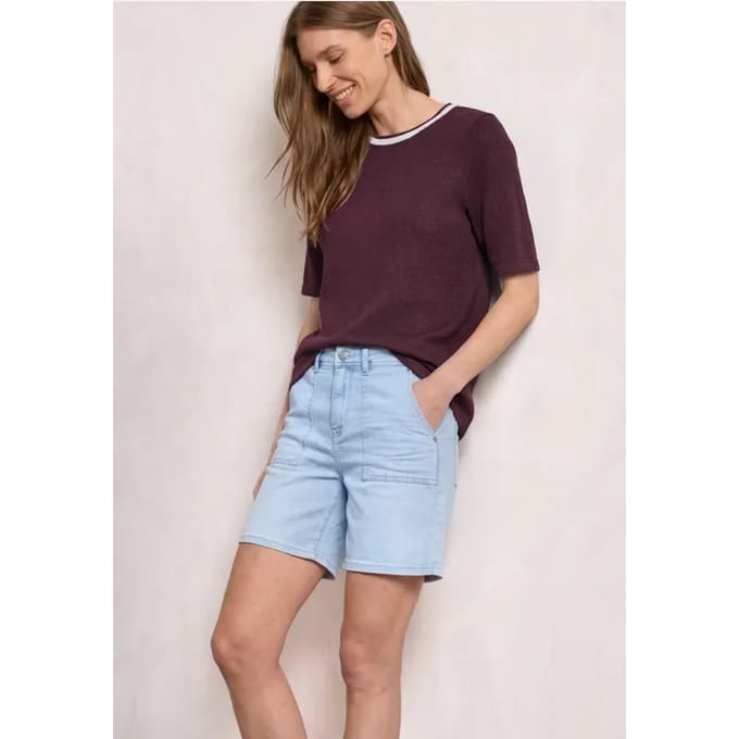 Shirt met gebreide look en ronde hals