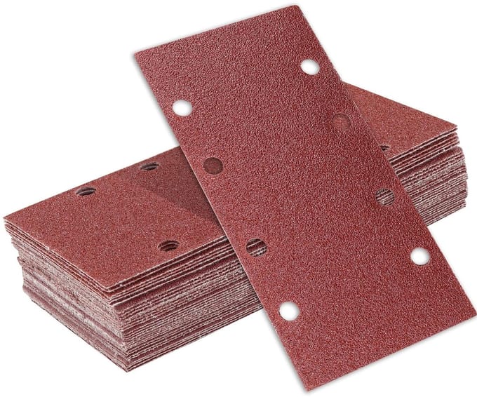 40pcs Sanding Sheets Rectangular - 93x185mm Sander Sandpaper - 8 Holes Velcro Sanding Pads - Granules 40/60/80/120/240 each x8 - Schuurpapier voor houtbewerking