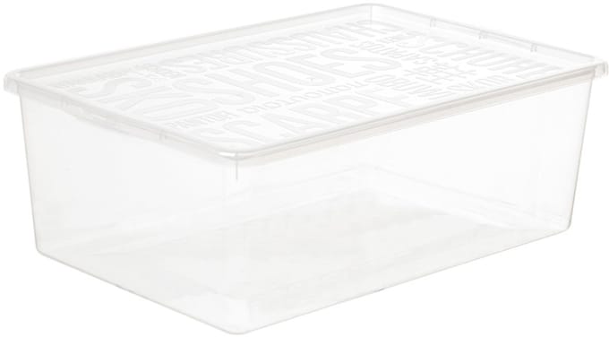 Doos met deksel voor schoenen Plast Team 38x25.5x14.5cm transparant