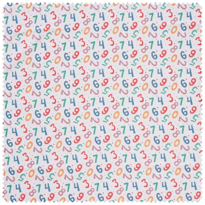 Katoenen stof "Numbers"