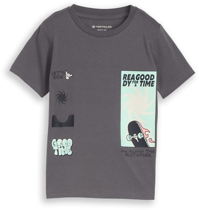 Tom Tailor - T-shirt met opdruk - Maat 92/98 - dark urban grey