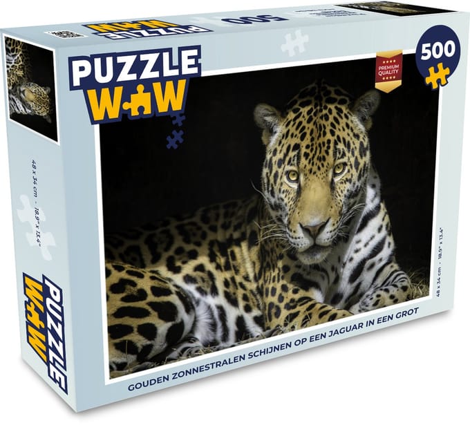 Puzzel Jaguar - Zon - Grot - Legpuzzel - Puzzel 500 stukjes