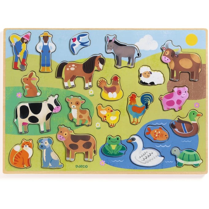 DJECO houten puzzel Campo 2 jr+ / 22 stks