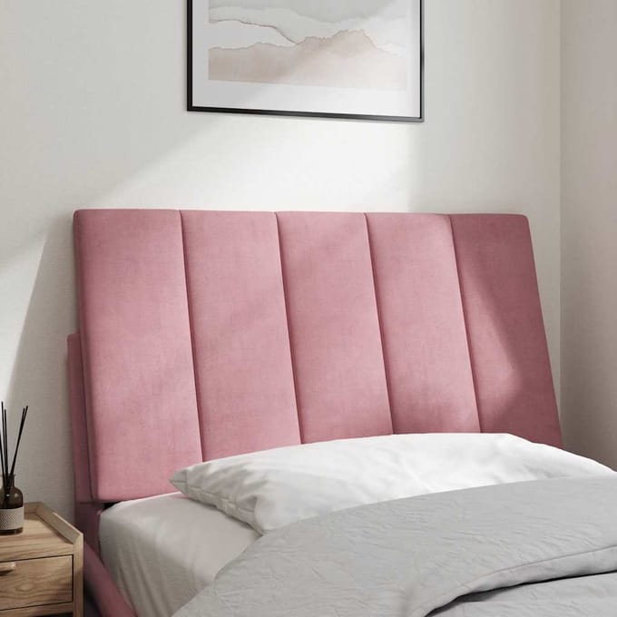 vidaXL - Hoofdbordkussen - "Hanko" - 80 - cm - fluweel - roze