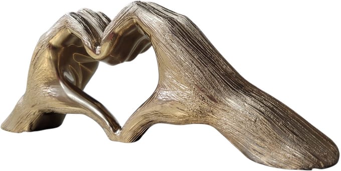 Gilde Handwerk - Love sign - Nerven textuur - Ruw textuur - Goud - Beeld sculptuur - Polyresin