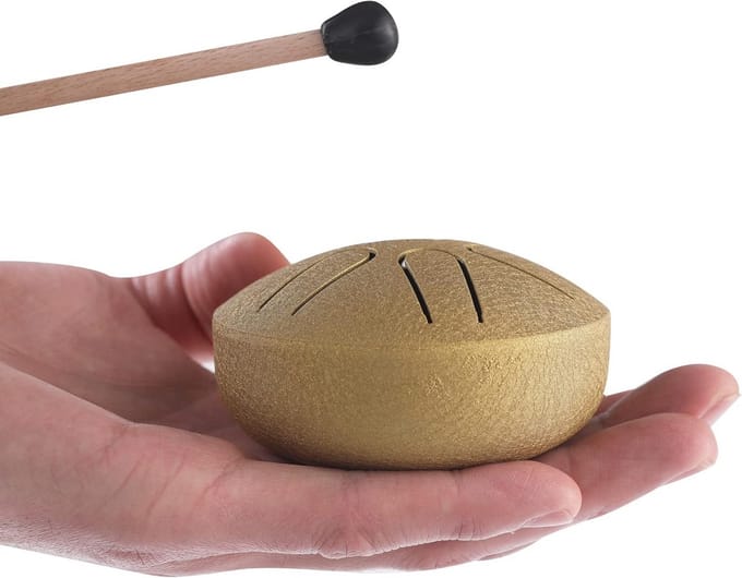 Mini Trommel - Handpan Drum - Muziek Meditatie - 6 Etherische Noten - 75 cm - Goud