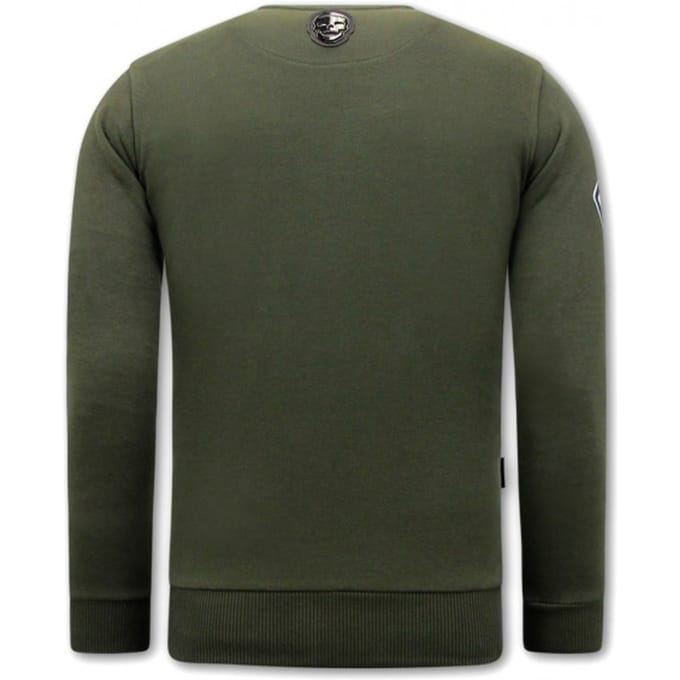 Heren Sweater met Print - Terror Mouse - Groen