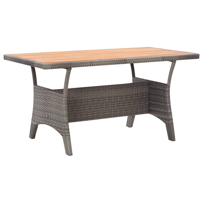 vidaXL - Tuintafel - 120x70x66 - cm - massief - acaciahout - grijs