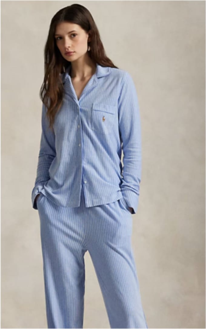 Ralph Lauren, damespyjama, blauwe streep, S
