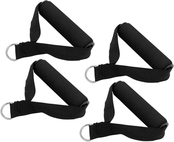 Handgrepen voor Weerstandstraining - Pull Handles - Krachttraining Thuis - Duurzaam Schuimrubber - 4 Stuks - Zwart