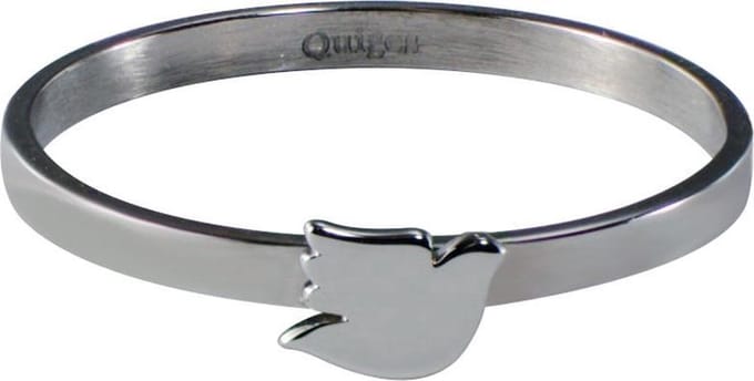 Quiges Stapelring Dames - Vulring Duif - RVS Zilverkleurig - Maat 22 - Hoogte 2mm