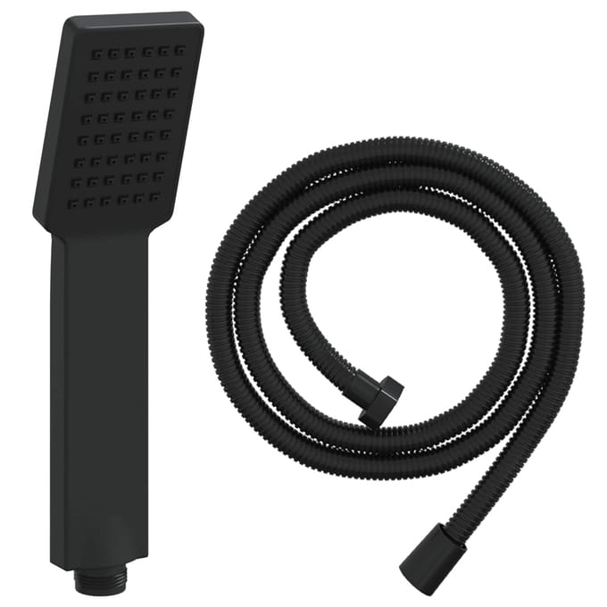 vidaXL - Douchkop - Set - Zwart - 150 - cm - Roestvrij - staal