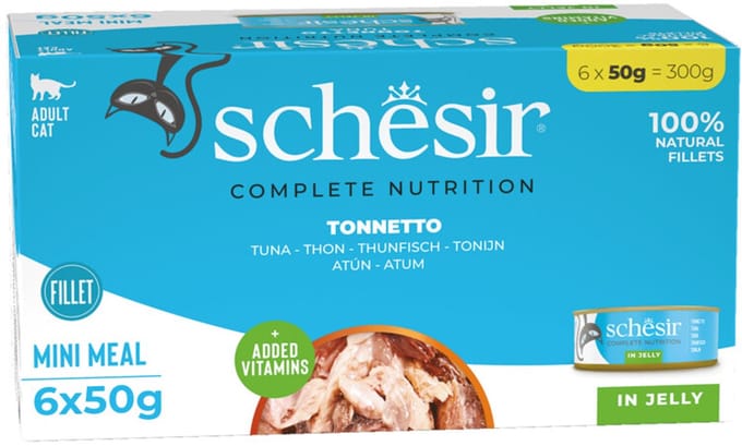 Schesir Kattenvoer Tonijn - 8 x 6 x 50 gr - Voordeelverpakking