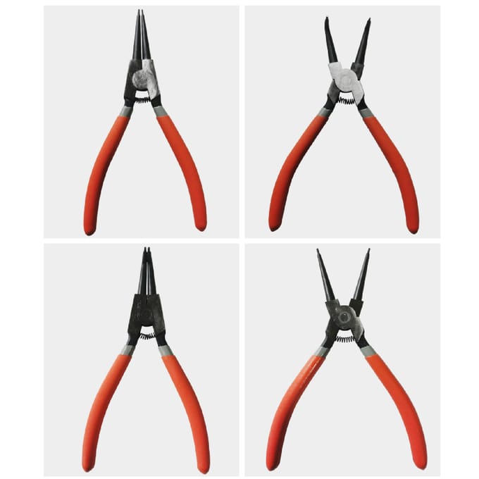 4-delige borgringtangenset borgringhouder Ergonomisch handvat industrieel handgereedschap black