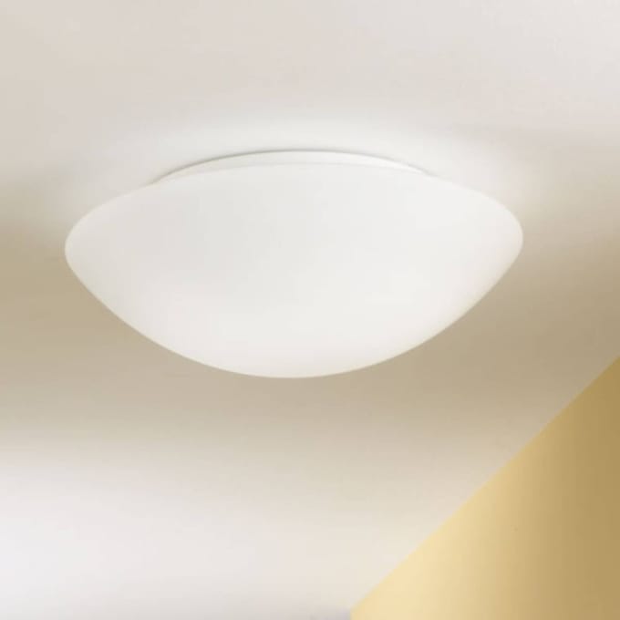 Fabas Luce Pandora plafondlamp, Ø 36 cm, glas, wit