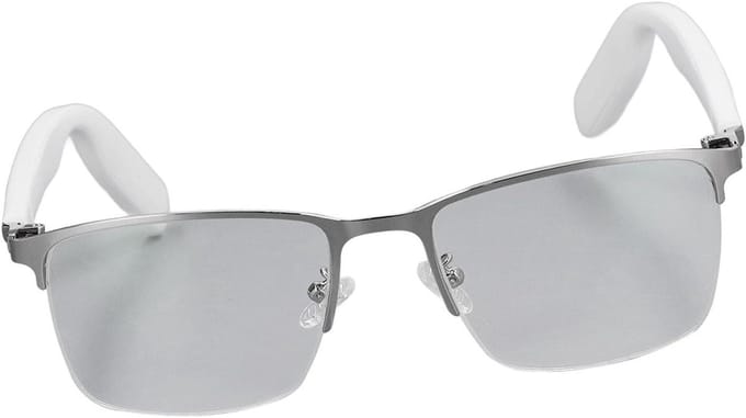 Smart Bril - Audio Bril Blauw Licht - Oogbescherming Muziek - IP67 Waterdicht - 138 mm frame breedte - Wit