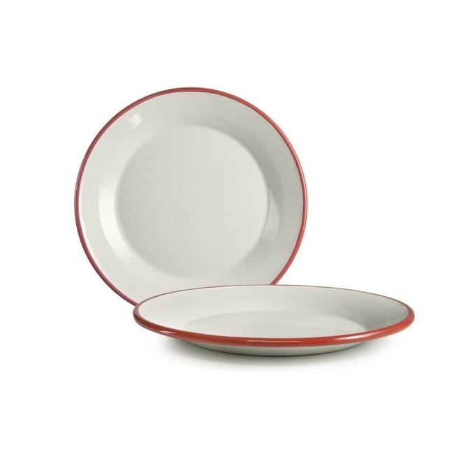 IBILI 908128 Plat bord, Glas, Wit/Rood, 28 x 28 x 4 cm