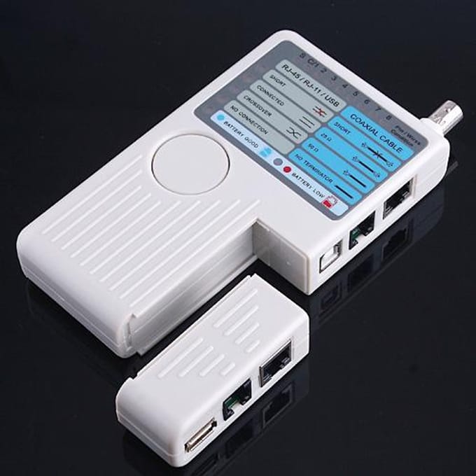 4-in-1 externe RJ11 RJ45 USB BNC LAN netwerk telefoon kabel tester meter apparaat machine gray