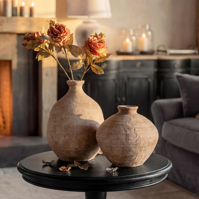 LOBERON Decoratieve vaas set van 2 Kelvador bruin