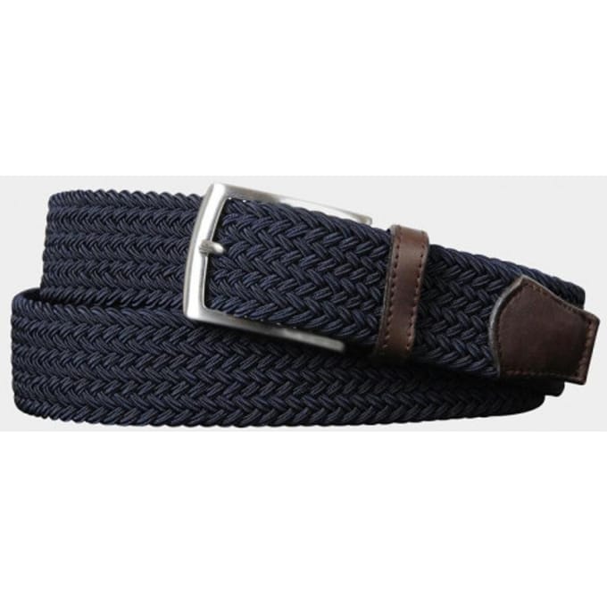 Profuomo Geweven Riem Donkerblauw - Maat 115 - Heren - Riem gevlochten