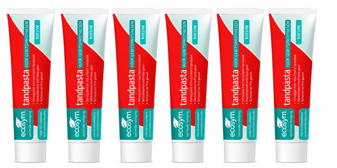 Ecosym Tandpasta voor Gebitsprothesen - 6 x 75 ml - Voordeelverpakking