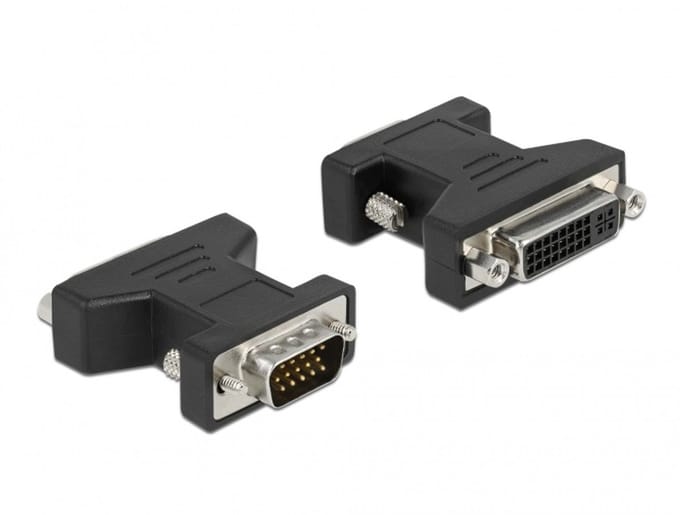 Delock 65017 DVI / VGA Adapter [1x DVI-bus 24+5-polig - 1x VGA-stekker] Meerdere kleuren 0 mm