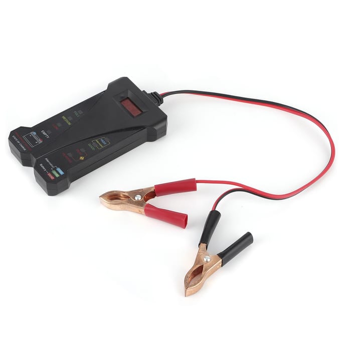 12V Digitale Batterijtester Laadsysteem Analyzer Spanning Dynamo Uitgangstest WLCD Display black