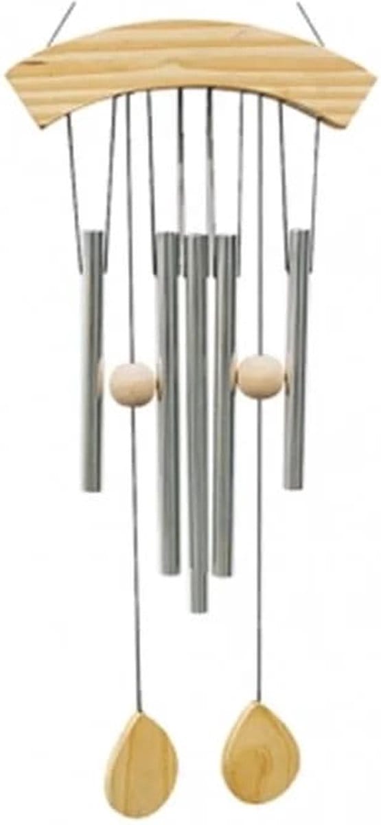 Windorgel vijf buizen en hout - 74 cm - Hout - Aluminium