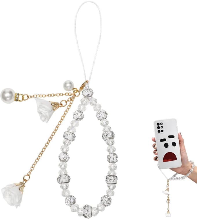 Dailygoods- Sleutelhanger Creatieve Kristallen Bloem - Telefoonkoord