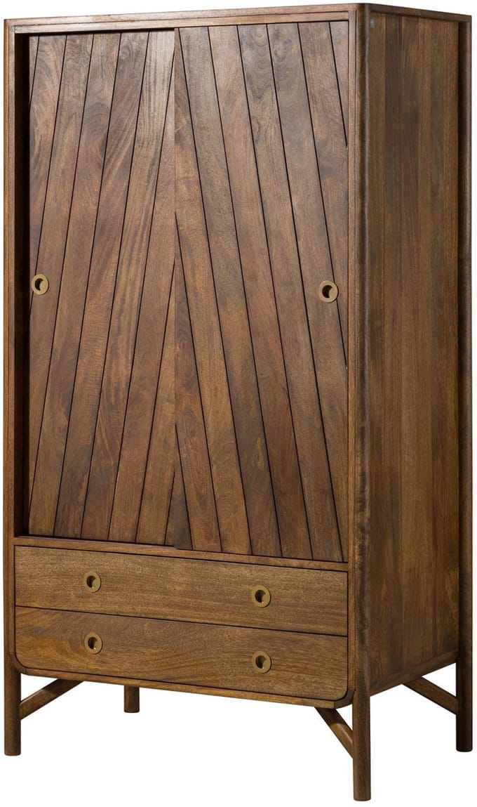 MASSIVMOEBEL24.DE mango kledingkast bruin / wit massief hout 100x60x180 cm geolied gemonteerd LOS ANGELES volledig massief #11