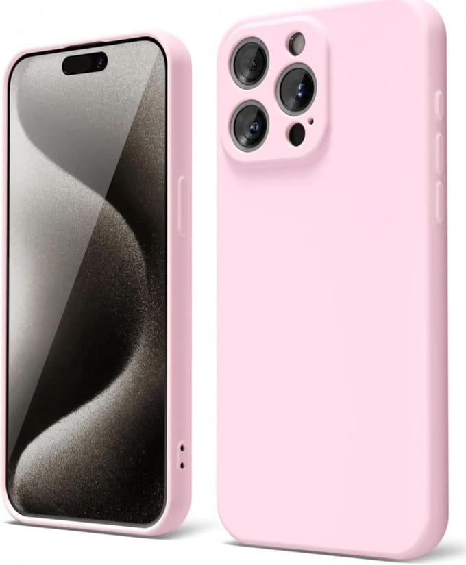 Hoesje met Camera Bescherming Geschikt voor Apple iPhone 15 Pro Max | Back Cover | Dun | Flexibel TPU | Roze