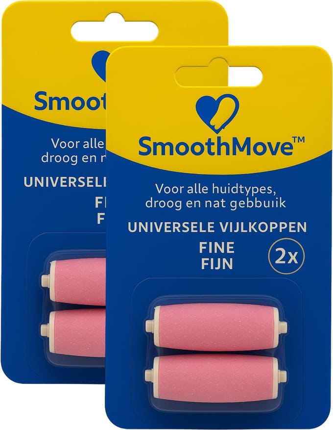 SmoothMove Fijn (2x2 stuks) Navullingen Voetvijl – Rollers compatibel met Scholl Velvet Smooth