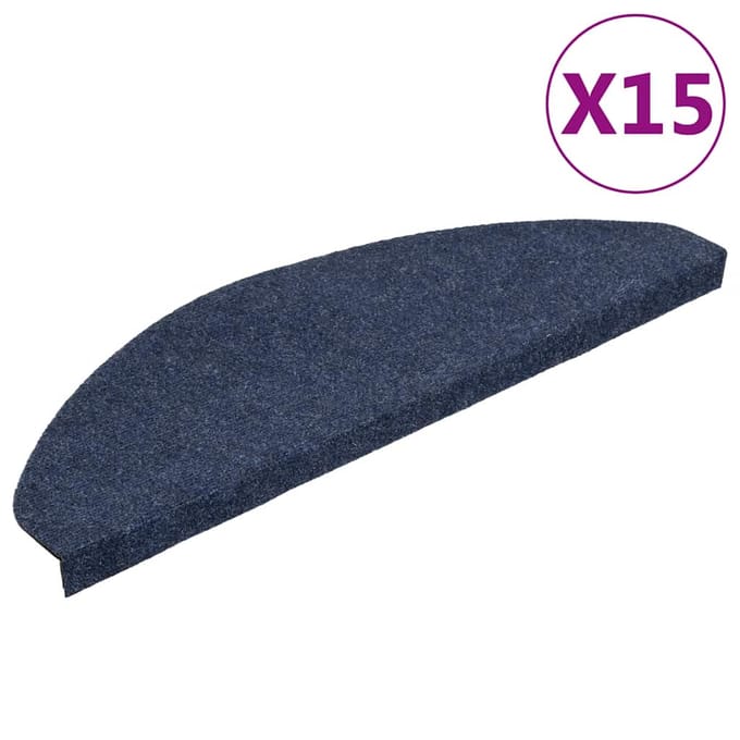 vidaXL - Trapmatten - zelfklevend - 15 - st - 65x22,5x3,5 - cm - blauw