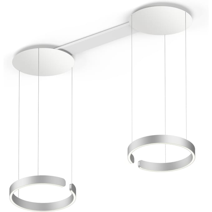 Occhio - Mito Sospeso Due 40 Hanglamp - zilver mat - variabel - met Occhio Air - table/wide