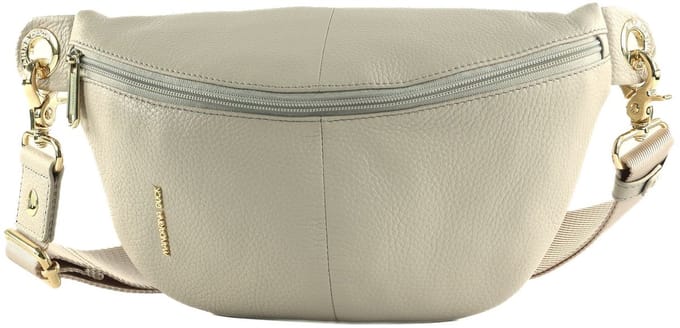 MANDARINA DUCK Leren gordeltas schoudertas Mellow Leather Bum Bag Cocoon Lichtgrijs