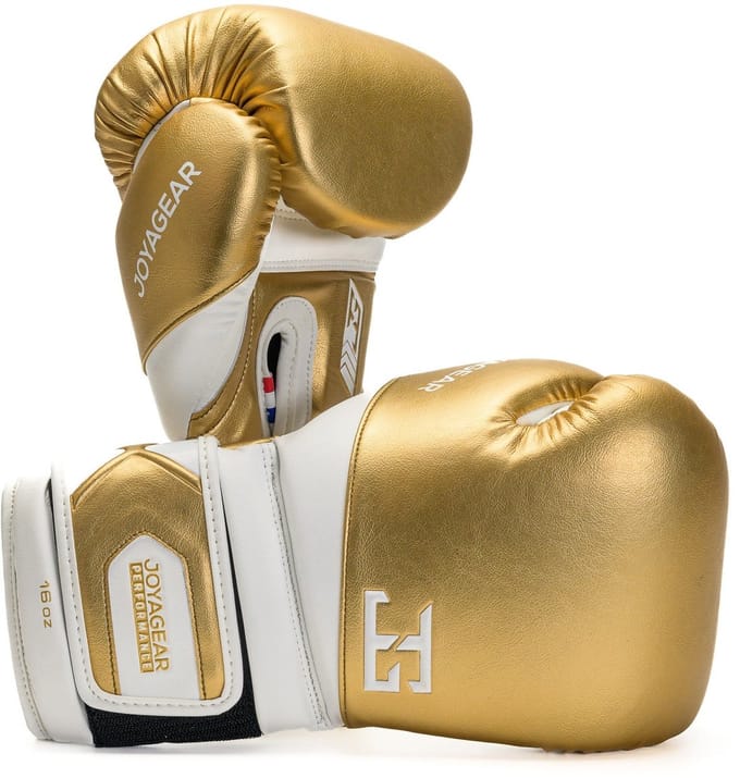 Joyagear Performance Velcro Bokshandschoenen - Goud/Wit (Beschikbaar in verschillende maten)
