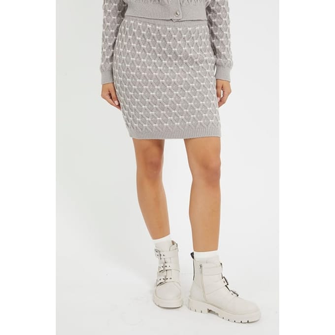 GUESS  Eco Cross Stitch Miya Sw Silk Gray Multi Taglia: M | Minigonne Outlet | Donna | Grigio
