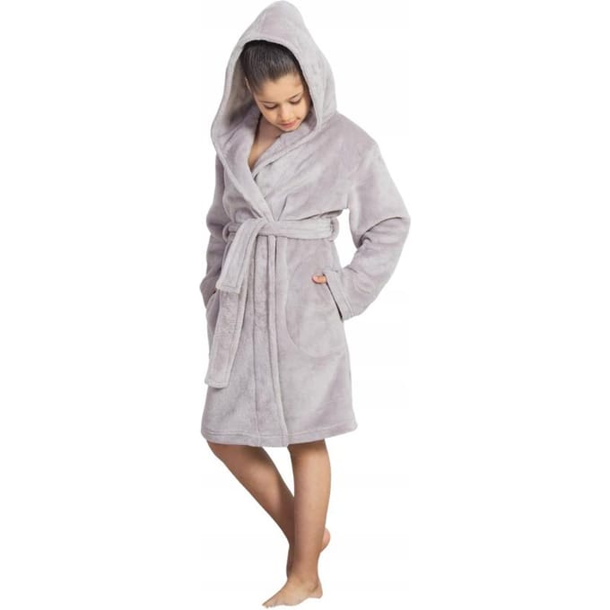 Robe de chambre enfant Soft Vienetta à capuche 7/8 122 gray
