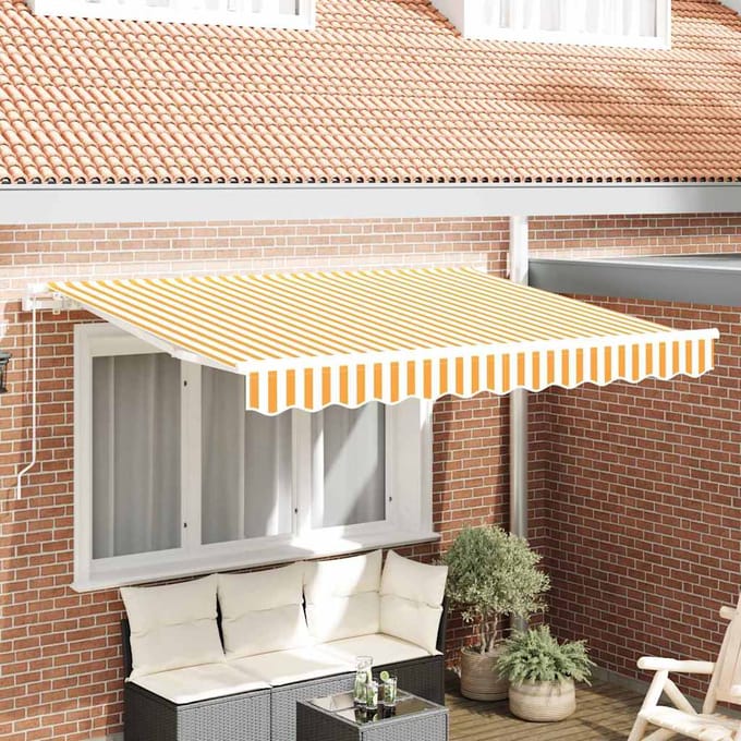 vidaXL - Uitschuifbare - luifel - Geel - 300 - x - 200 - cm - Stof