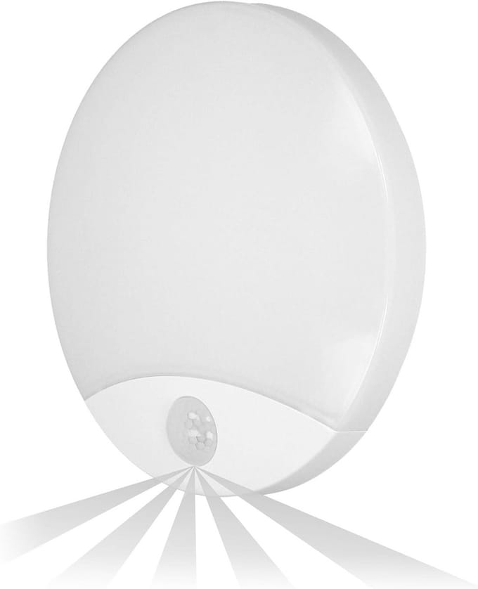 Dimbare Plafondlamp met PIR Bewegingsmelder, IP44 Polycarbonaat