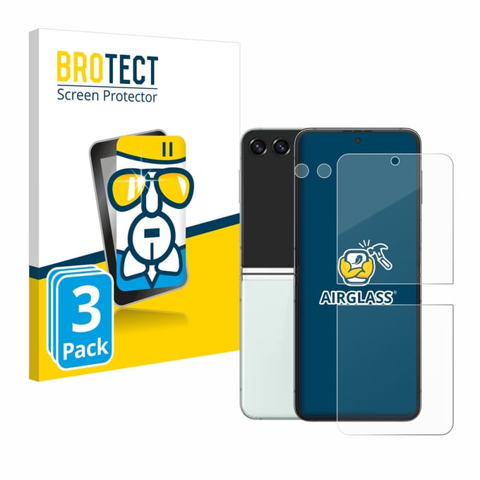 Screenprotector 3 Stuks voor Samsung Galaxy Z Flip 5 (Voor+Camera) Beschermglas transparant