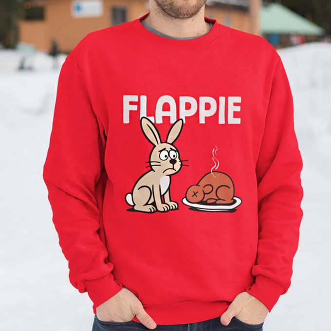 Foute Kerst Trui Rood Flappie XS