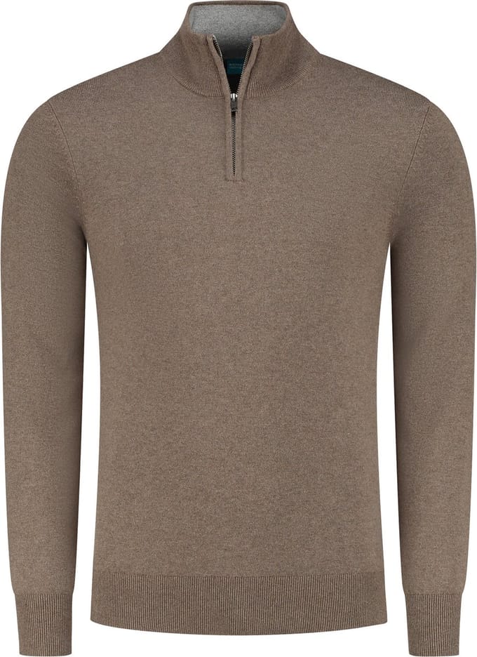 District Indigo Trui Half Zip Cotton/Cashmere Taupe (7.21.500.501 - 044)